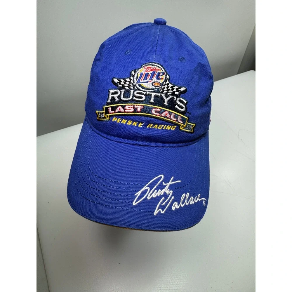 Callaway Golf Rusty Wallace Men‎ OSFA Blue Miller Lite Last Call NASCAR Cap